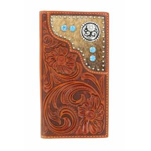 Nocona Rodeo Tooled Floral Hair & Concho Wallet