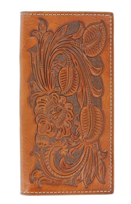 Nocona Pro Floral Tooled Rodeo Wallet