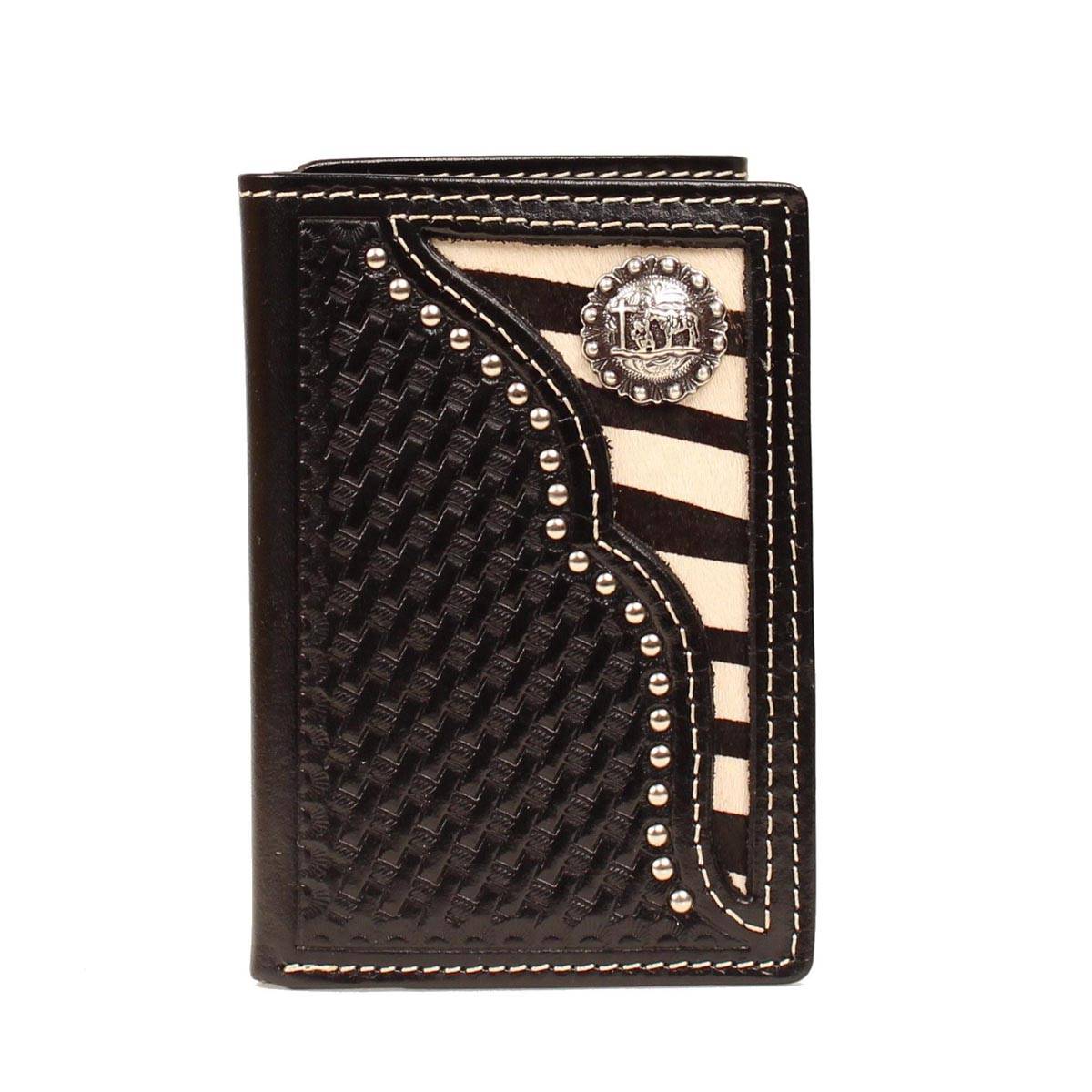 Nocona Mens Tri-fold with  Zebra and Concho