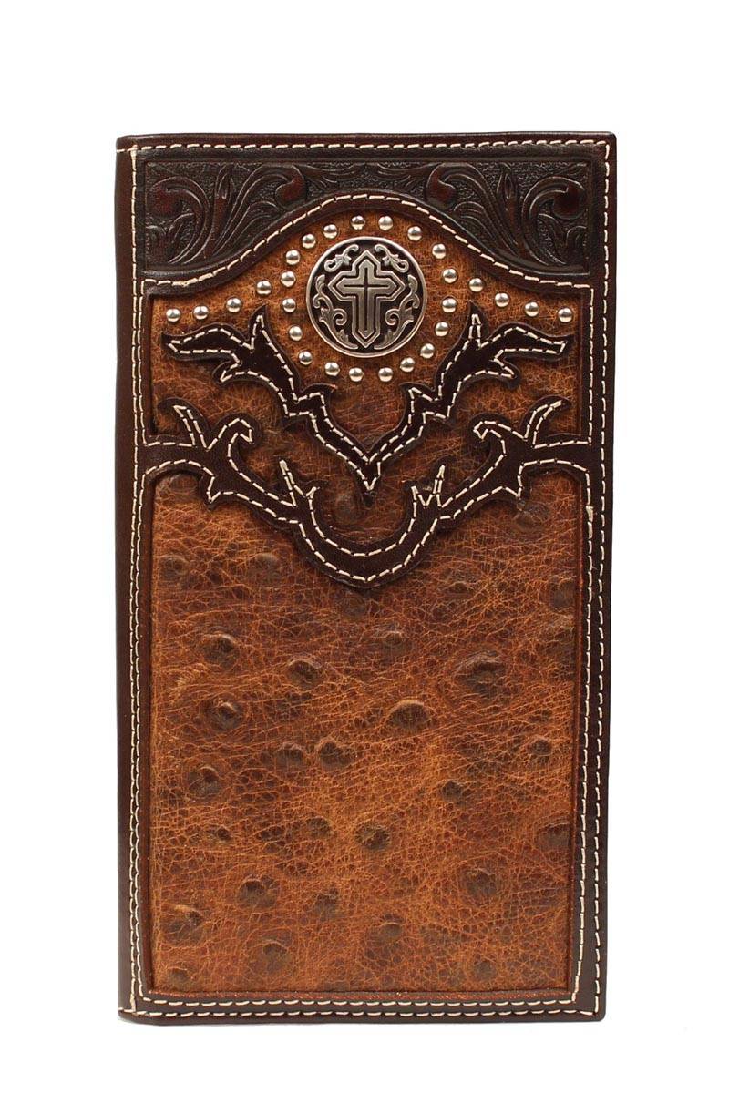 Nocona Rodeo Ostrich Cross Concho Wallet