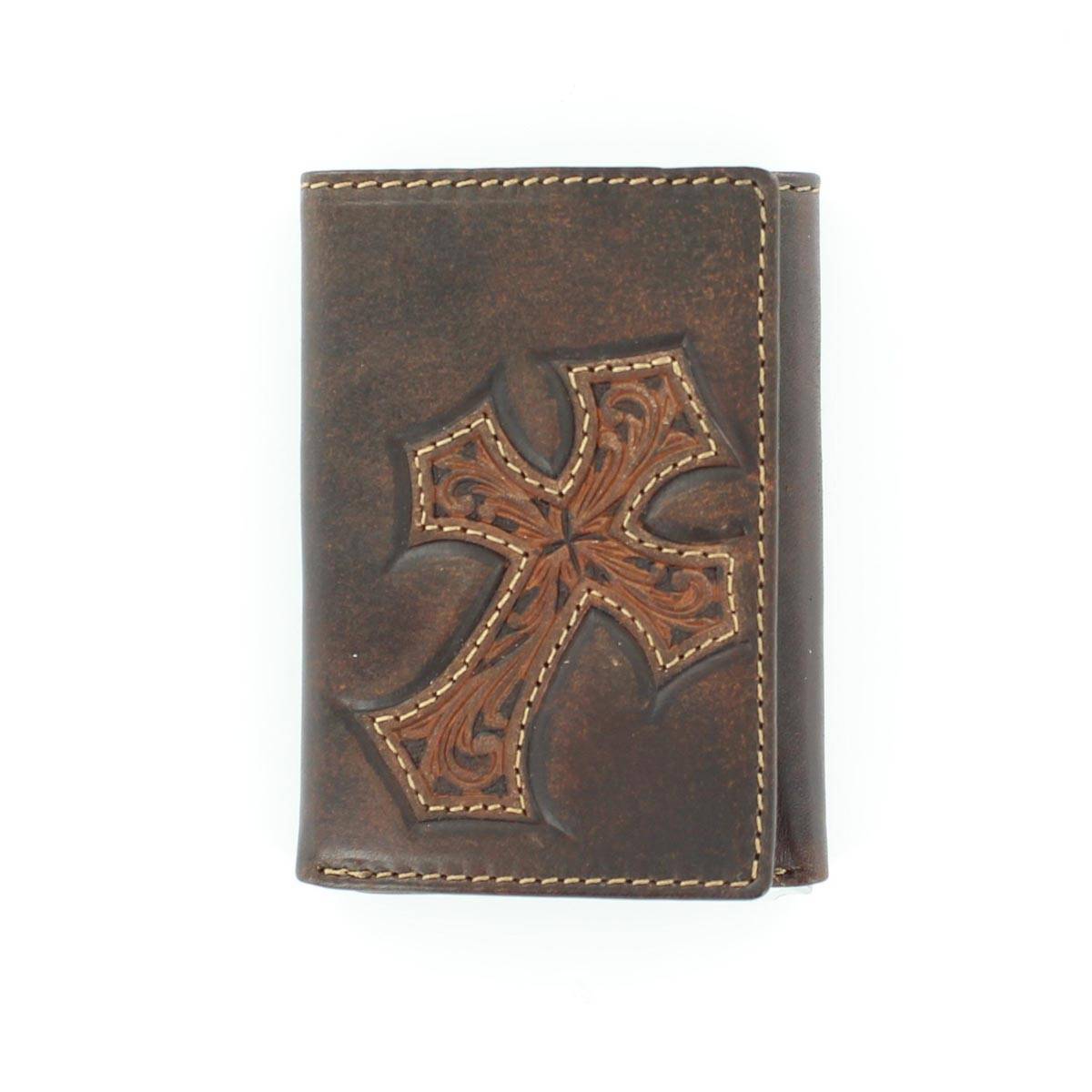 Nocona Mens Tr-fold with  Diagonal Cross