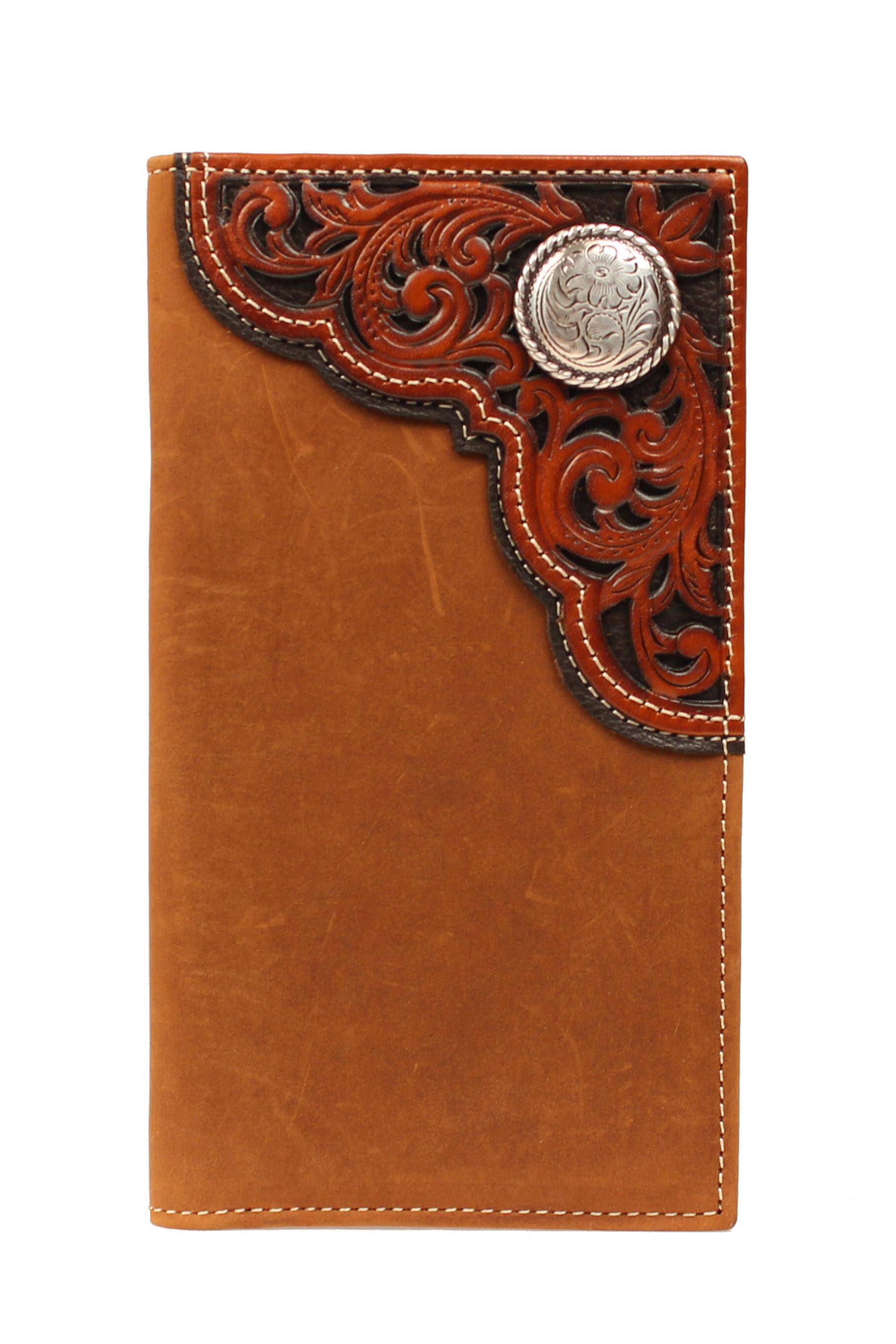 Nocona Rodeo Filigree Tooled Corner & Concho Wallet