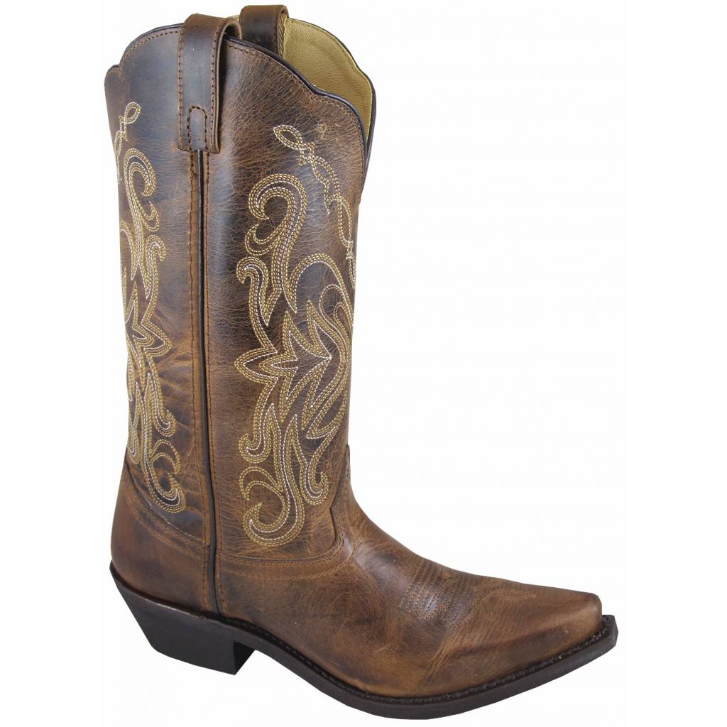 Smoky Boots Madison Snip Toe Boots - Ladies, Distressed Brown