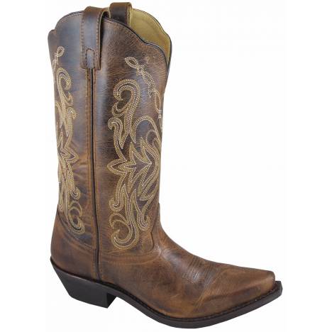 Smoky Boots Madison Snip Toe Boots - Ladies, Distressed Brown