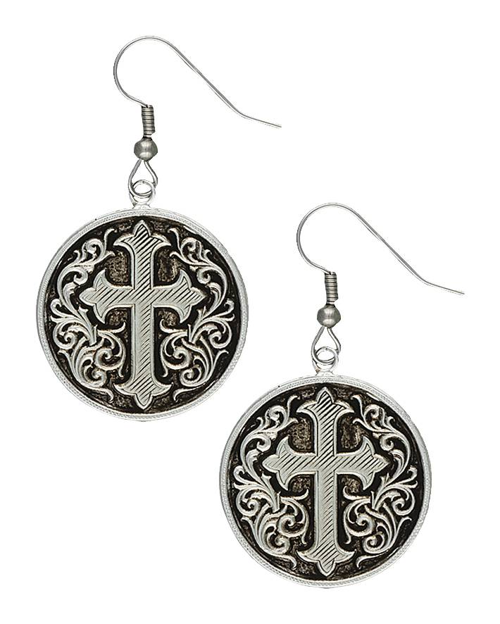 5-688627 Montana Silversmiths Silver-tone Antiqued Cross Fl sku 5-688627