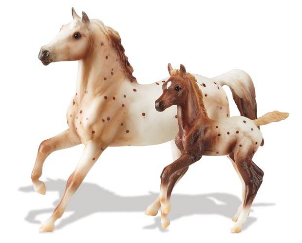 Breyer Classics Chestnut Semi-Leopard Mare & Foal Set