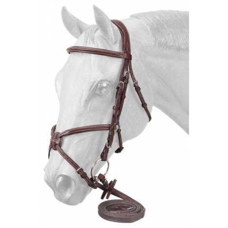 EquiRoyal Premium Padded Fancy Stitched Raised Figure Eight English Bridle