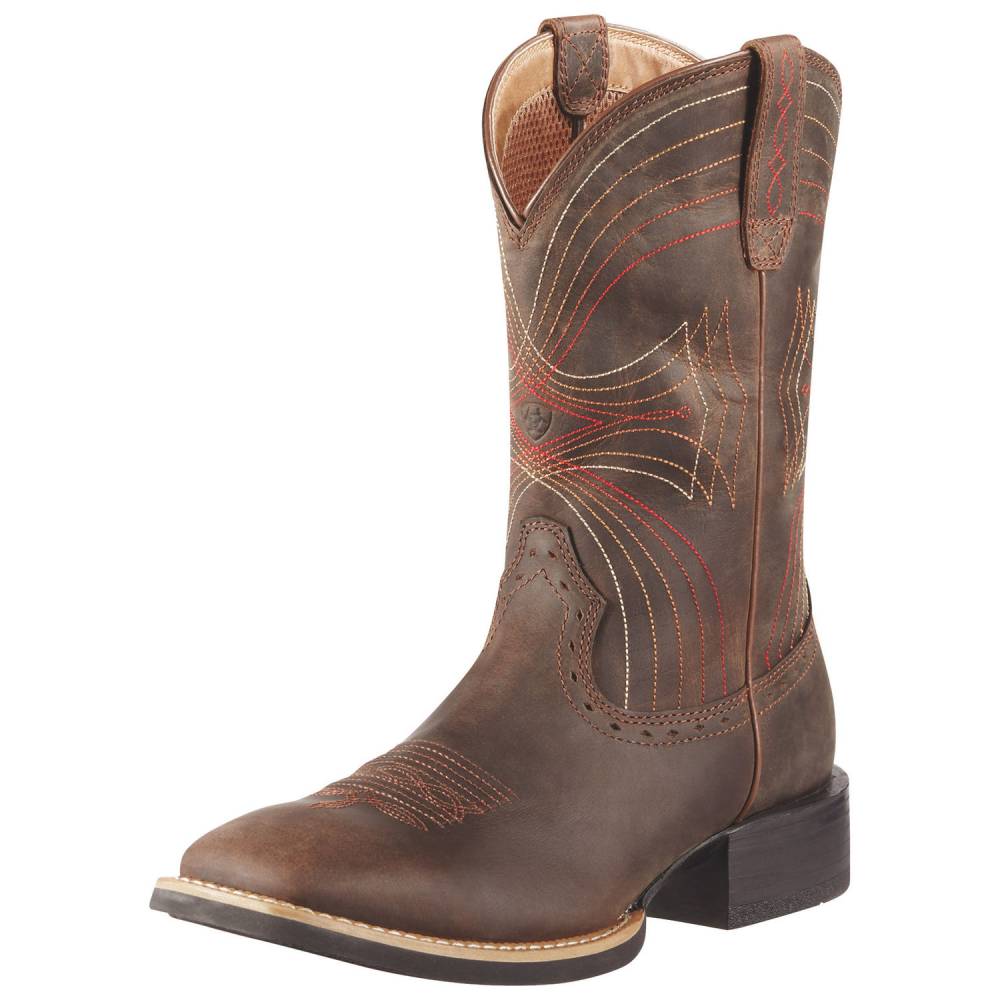tan square toe boots