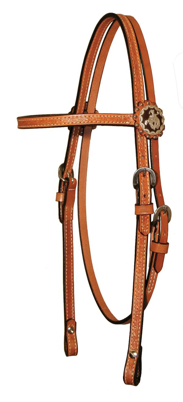 Circle Y Bucking Cowboy Browband Headstall