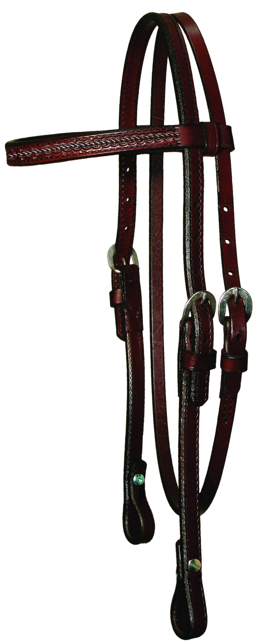 Circle Y Border Tooled Browband Headstall