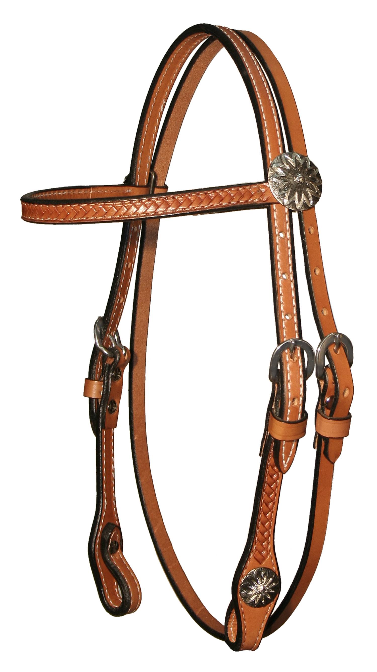 5-708116 Circle Y Gag Cheek Daisy Concho Browband Headstall sku 5-708116