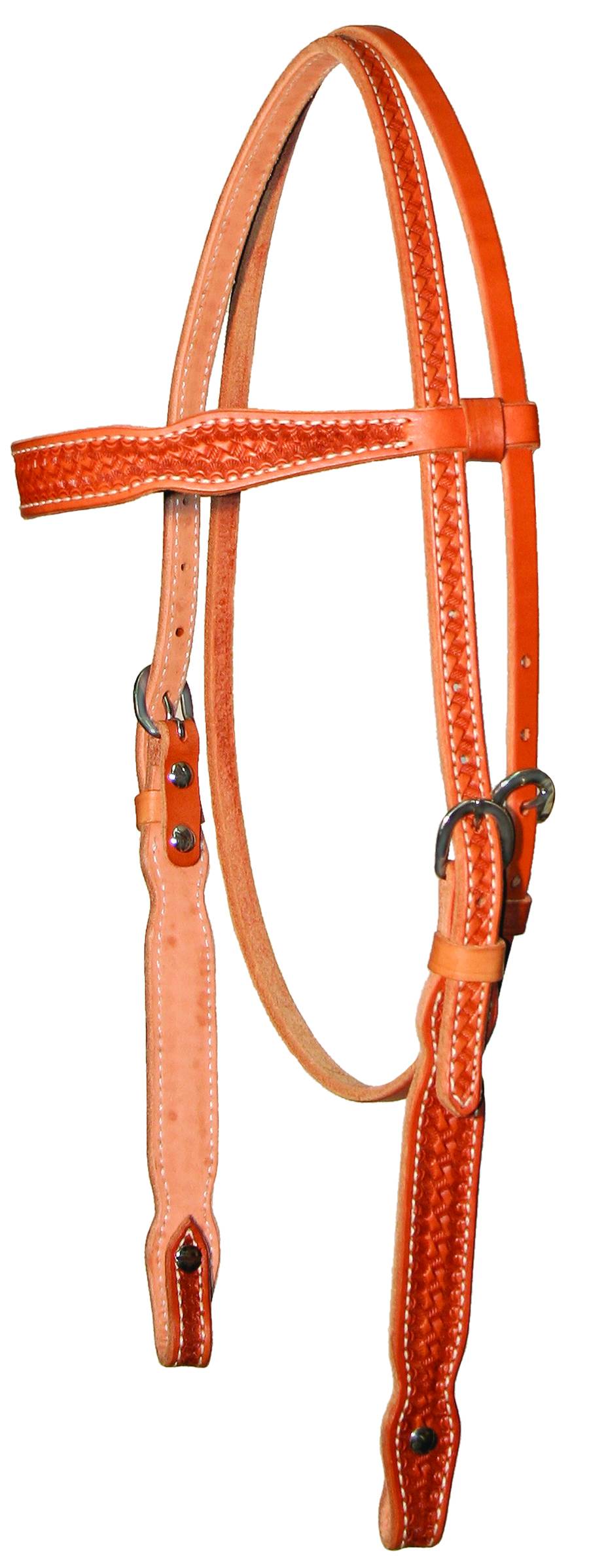 Circle Y Shaped Browband Basketweave Headstall