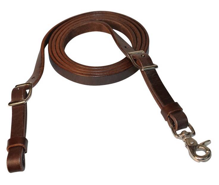 4715-0001 Circle Y Brass Harness Leather Contest Rein sku 4715-0001