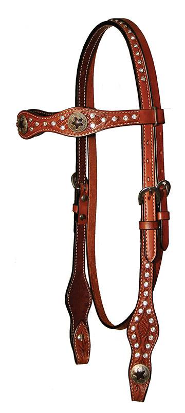 5-712577 Circle Y Scalloped Star Concho Browband Headstall sku 5-712577