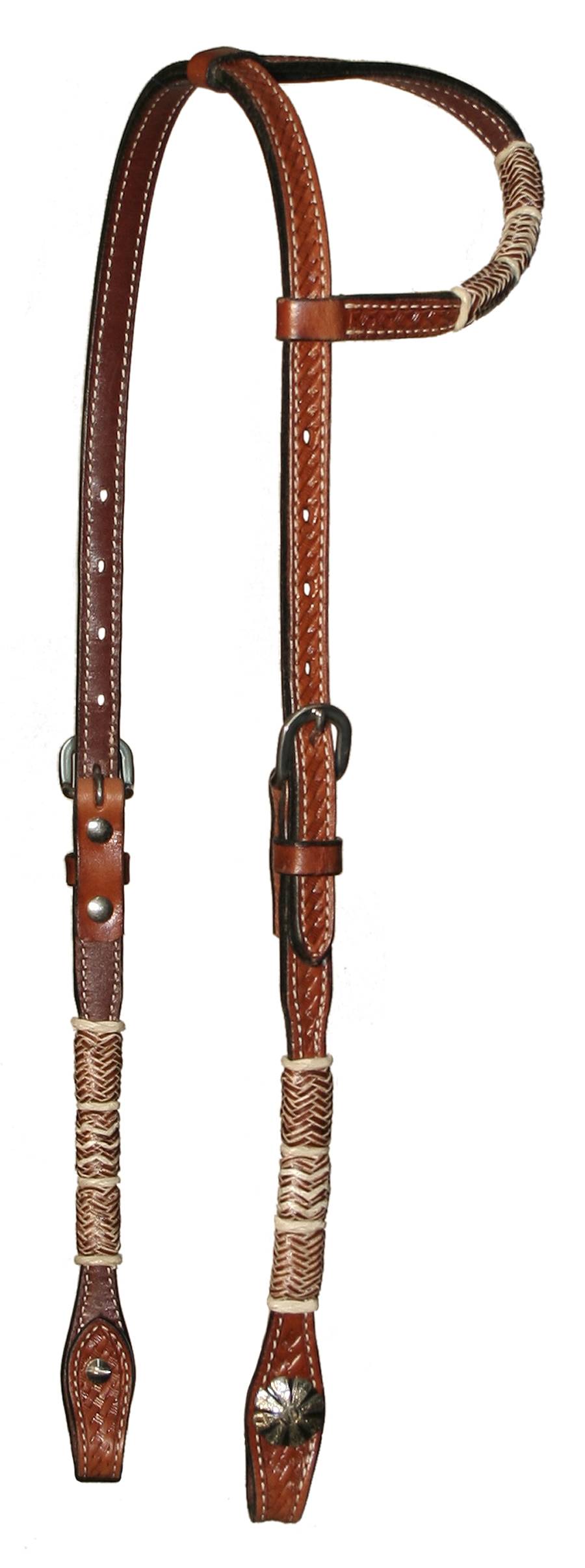 Circle Y Rawhide Lacing Basketweave One Ear Headstall