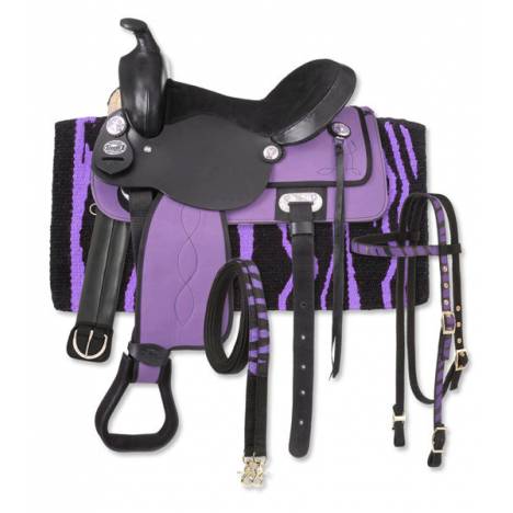 Tough-1 Krypton Western Saddle with Zebra Package