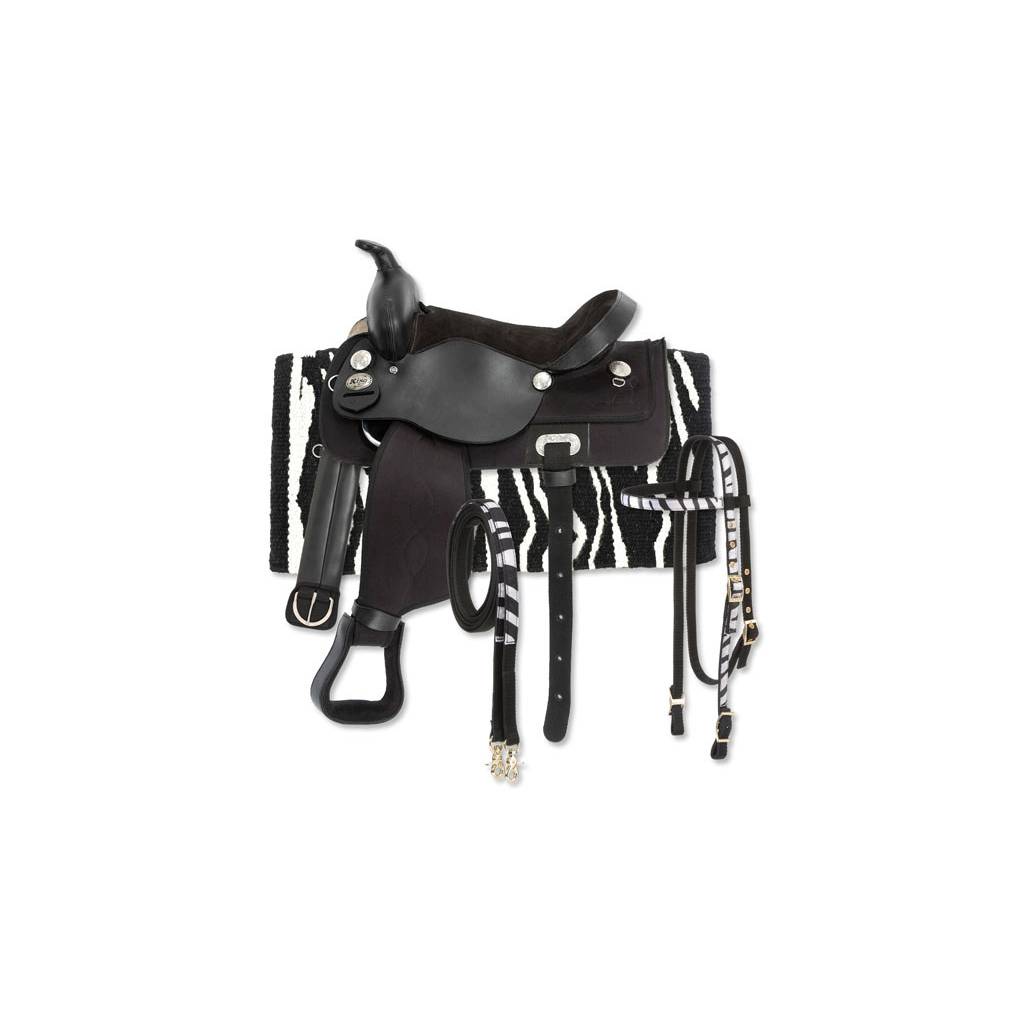 Tough-1 Krypton Western Youth Saddle with Zebra Package