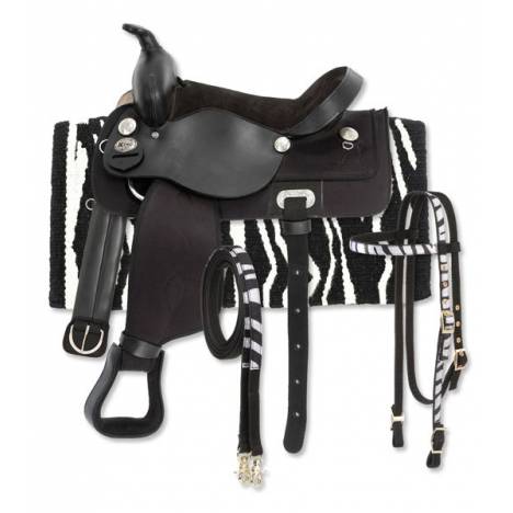 Tough-1 Krypton Western Youth Saddle with Zebra Package