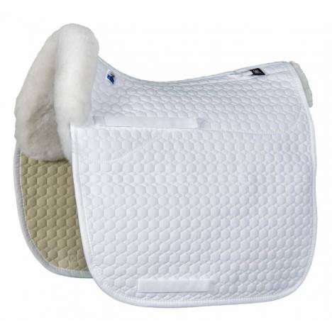 E.A. Mattes Platinum Dressage Square Pad with Bare Flaps & Sheepskin Trim