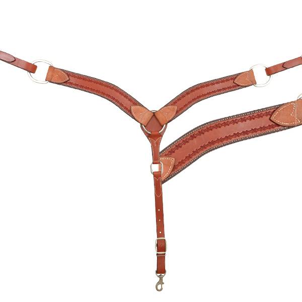 Cashel 2 Breast Collar - Chestnut Barbwire