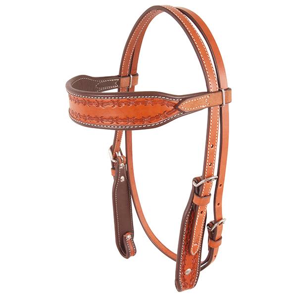 Cashel Browband Headstall - Chestnut Barbwire
