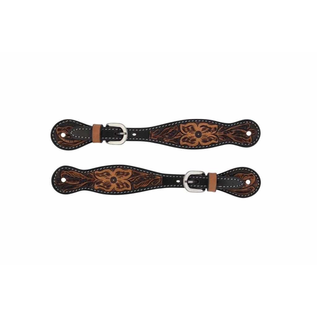 Weaver Cross Floral Tooled Ladies' Spur Straps