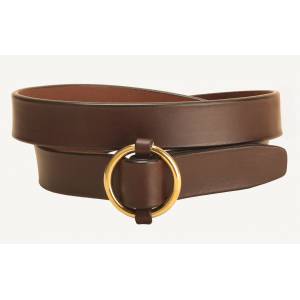 Tory Leather Brass Ring Buckle Leather Belt