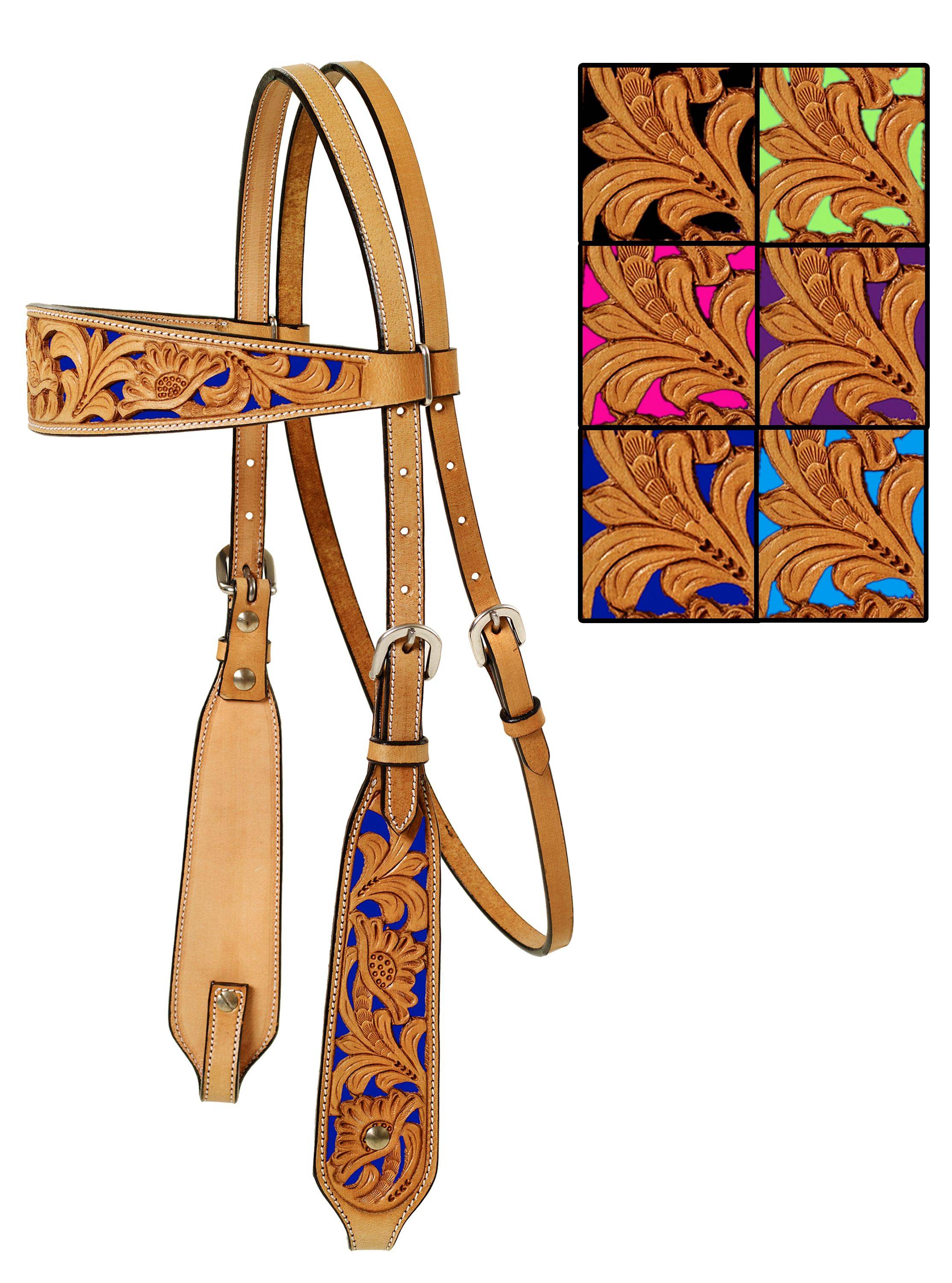 468727NATBNHRSE Mesquite Canyon Floral Tooled Headstall sku 468727NATBNHRSE
