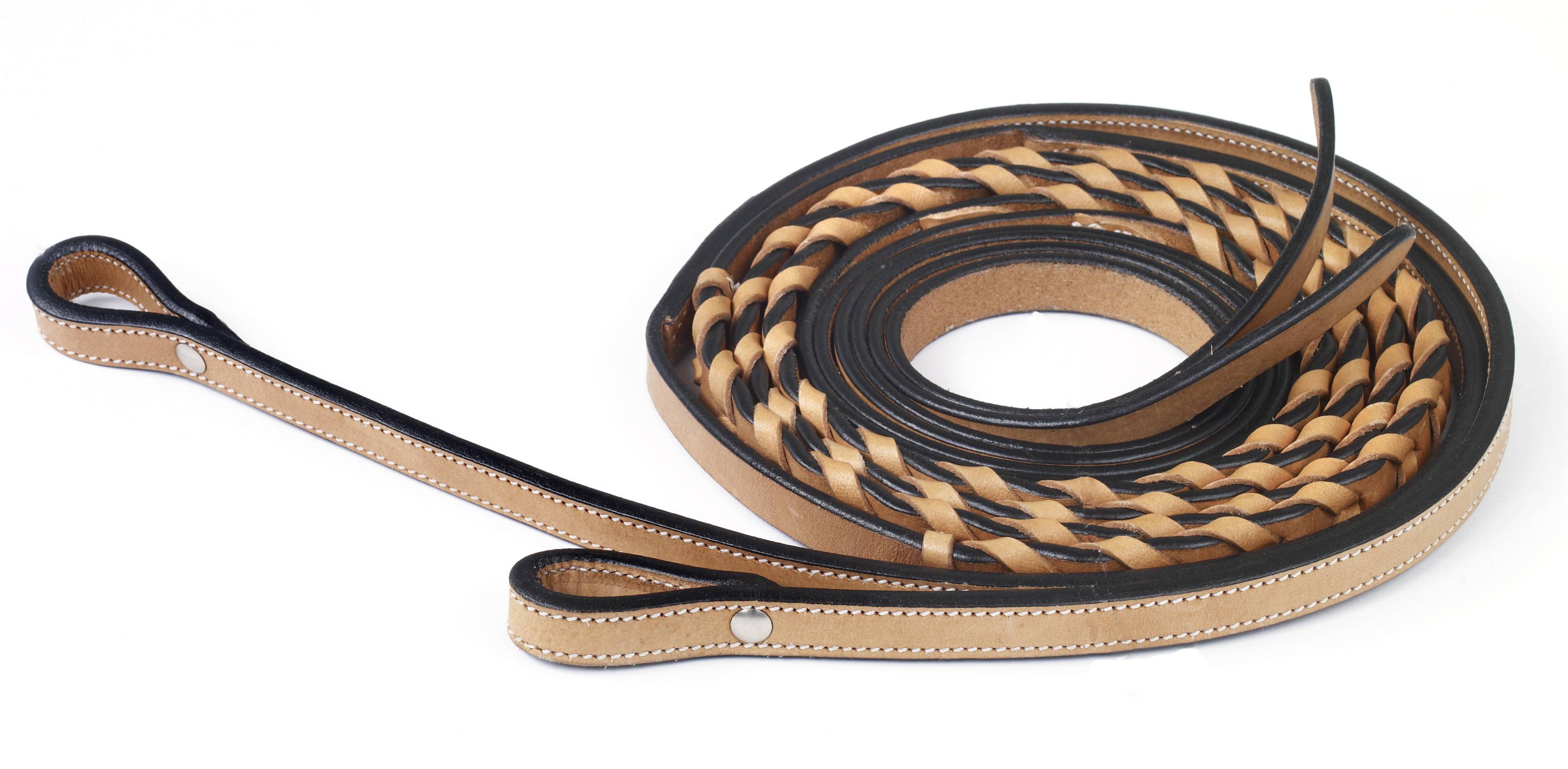 TURN-TWO EQUINE Natural Laced Split Reins sku TURN-TWO EQUINE