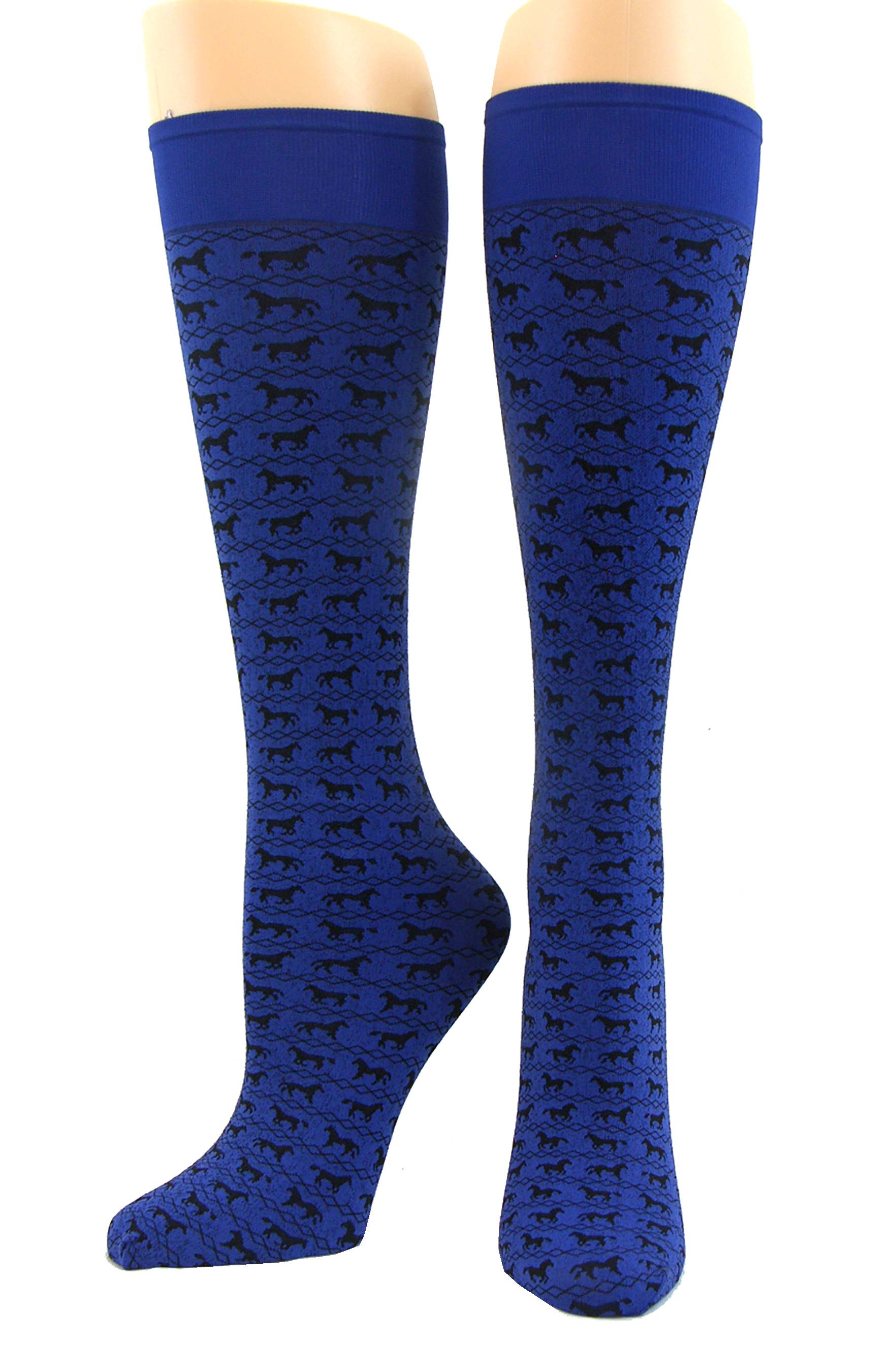 Cool Max Socks - Horse Print Jacquard