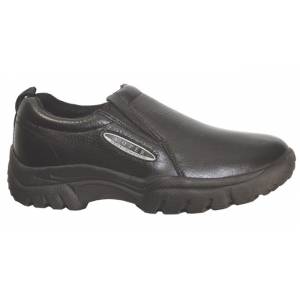 Roper Classic Tumbled Leather Slip-On Shoes - Mens, Black