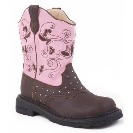 Roper Faux Leather Lights Boots - Girls, Pink Dazzle