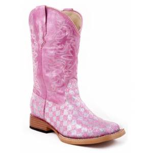 Roper Square Toe Faux Leather Boots - Girls, Pink