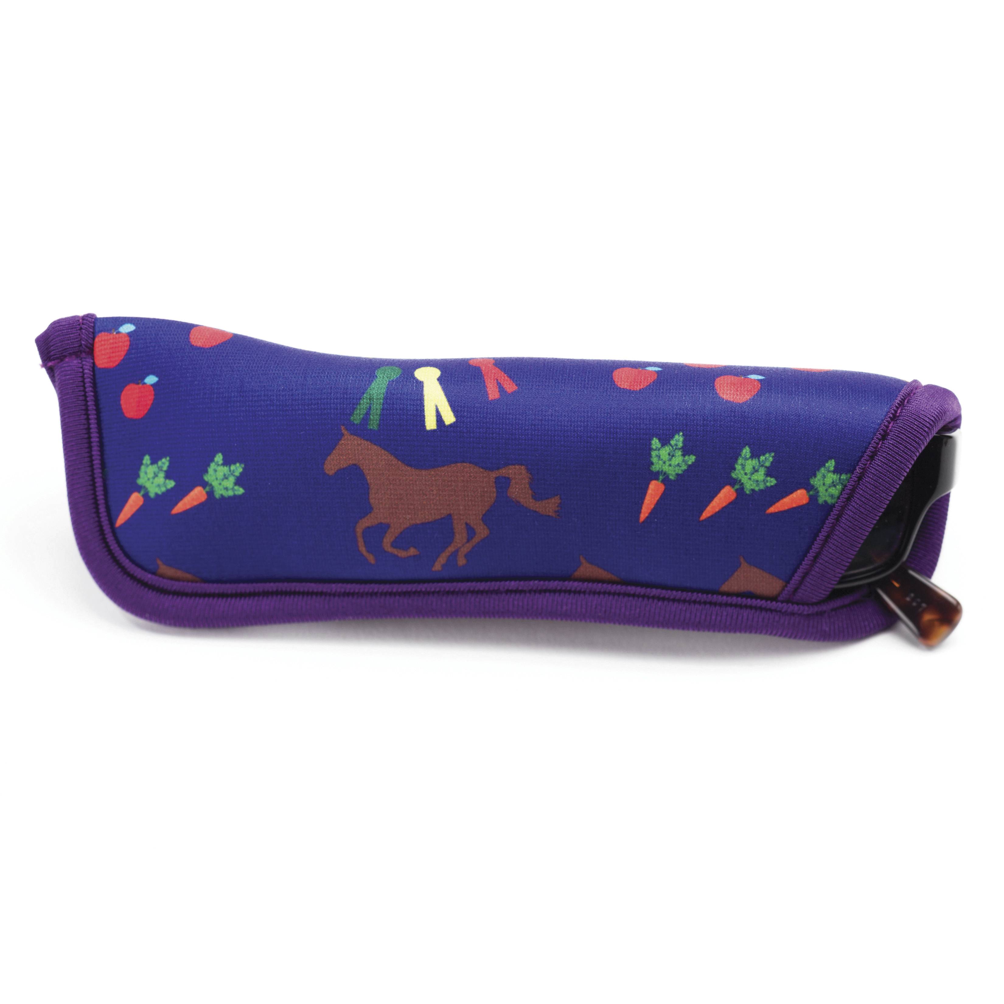 Kelley Neoprene Eyeglass Sleeve - Horses & Apples