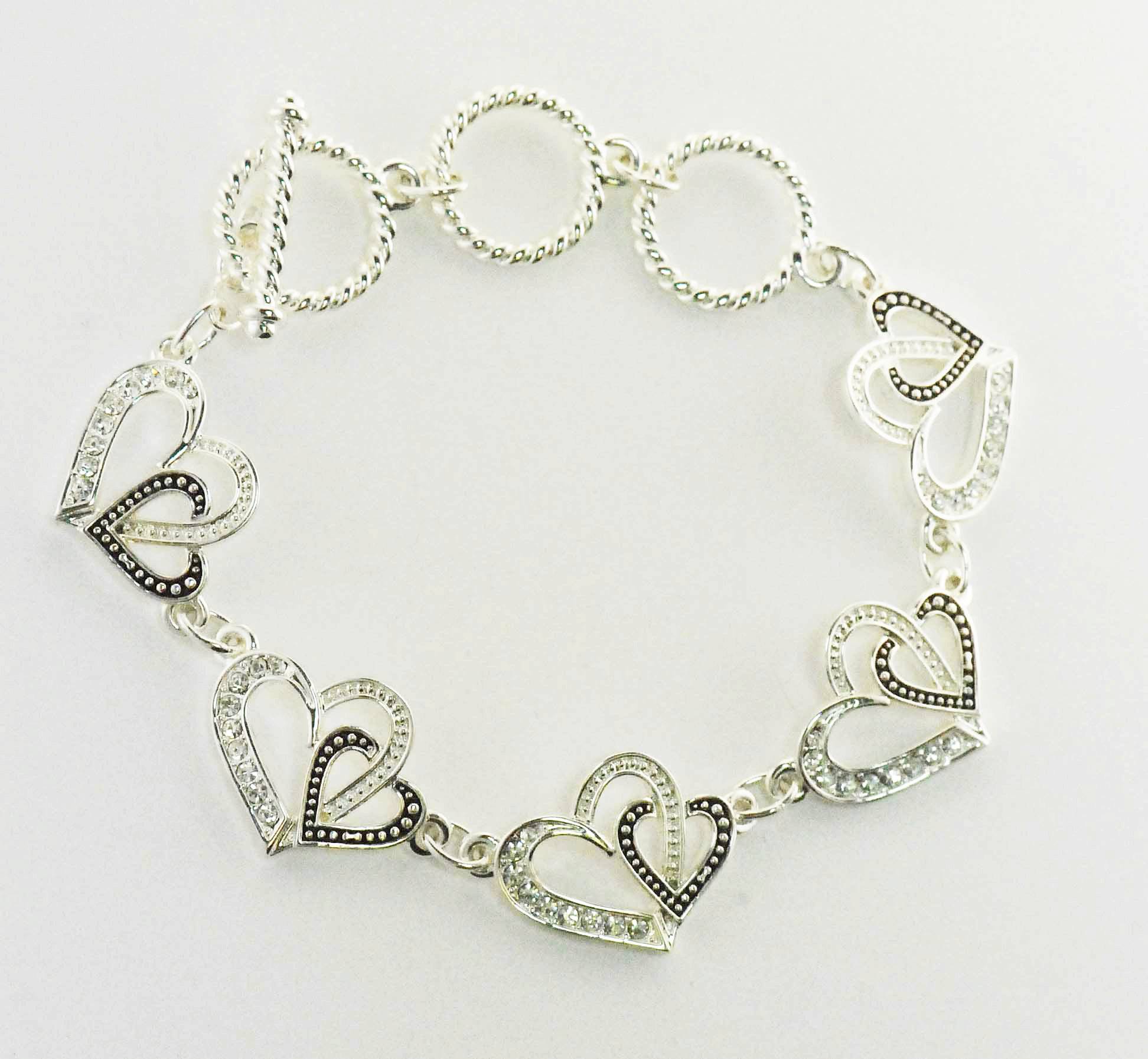 5-795700 Western Edge Jewelry Double Heart Toggle Bracelet sku 5-795700