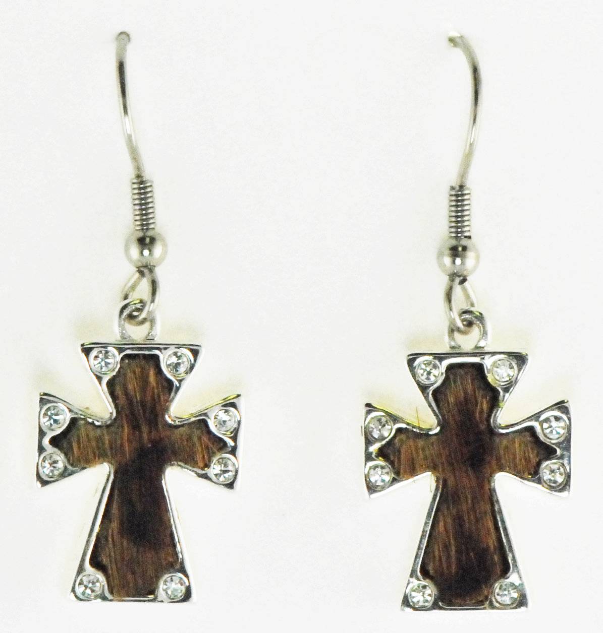 Western Edge Jewelry Hair-On Cross Earrings