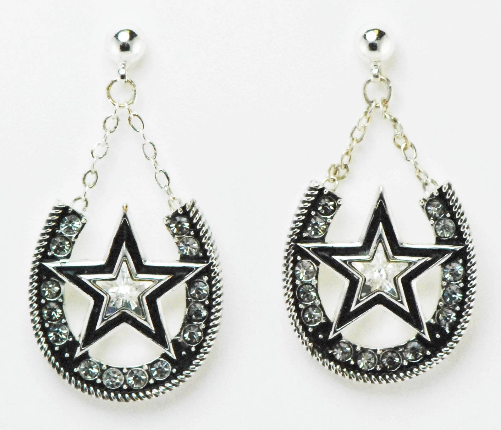 5-795713 Western Edge Jewelry Dangle Horseshoe Star Earring sku 5-795713