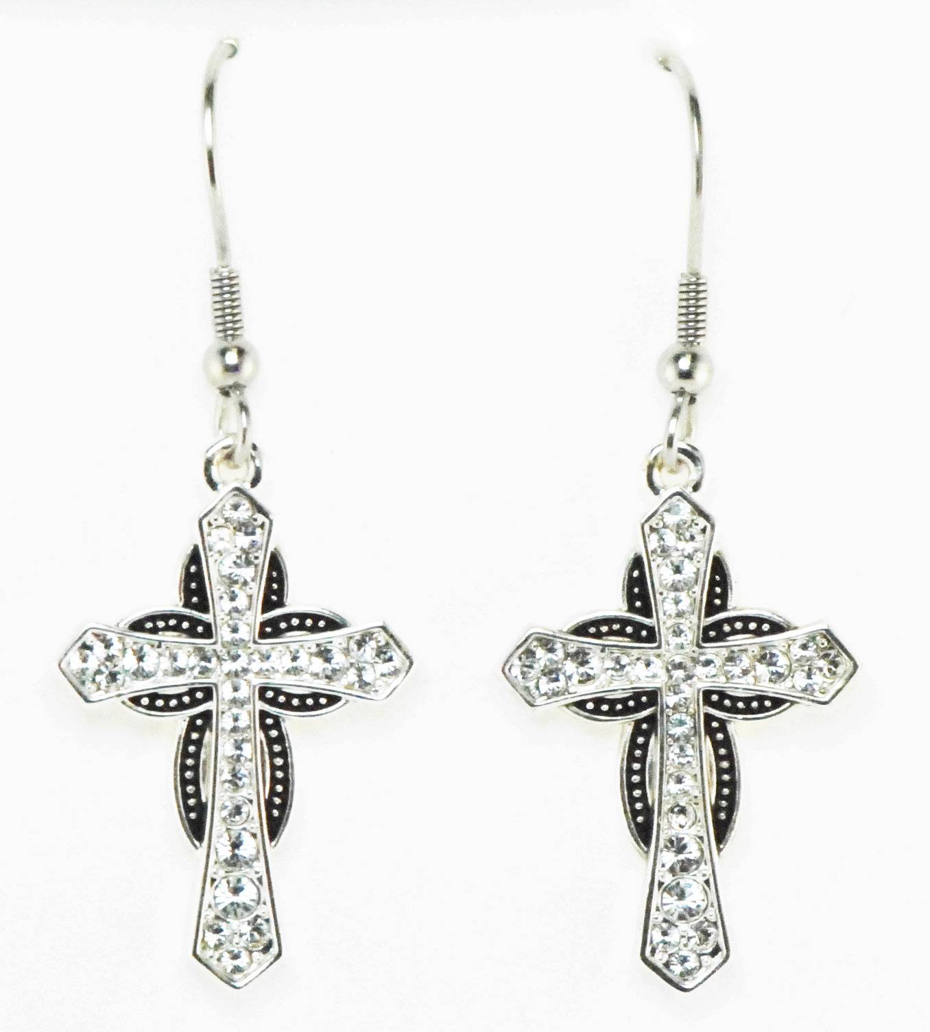 Western Edge Jewelry Cross Horseshoe Earrings