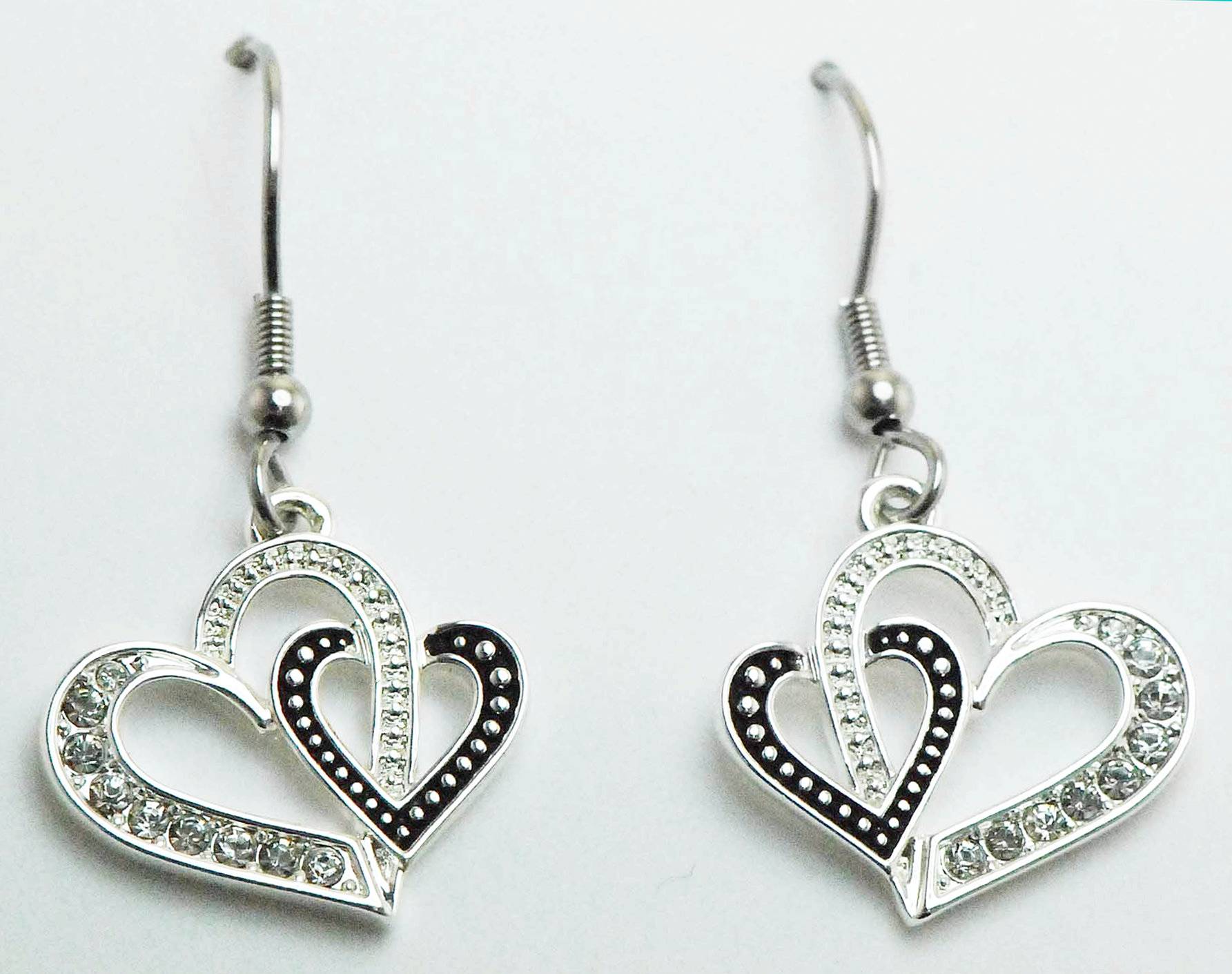 Western Edge Jewelry Double Heart Earrings