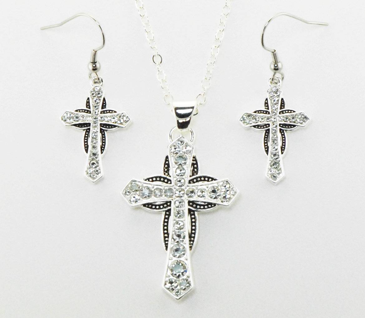 Western Edge Jewelry Cross Horseshoe Jewelry Set