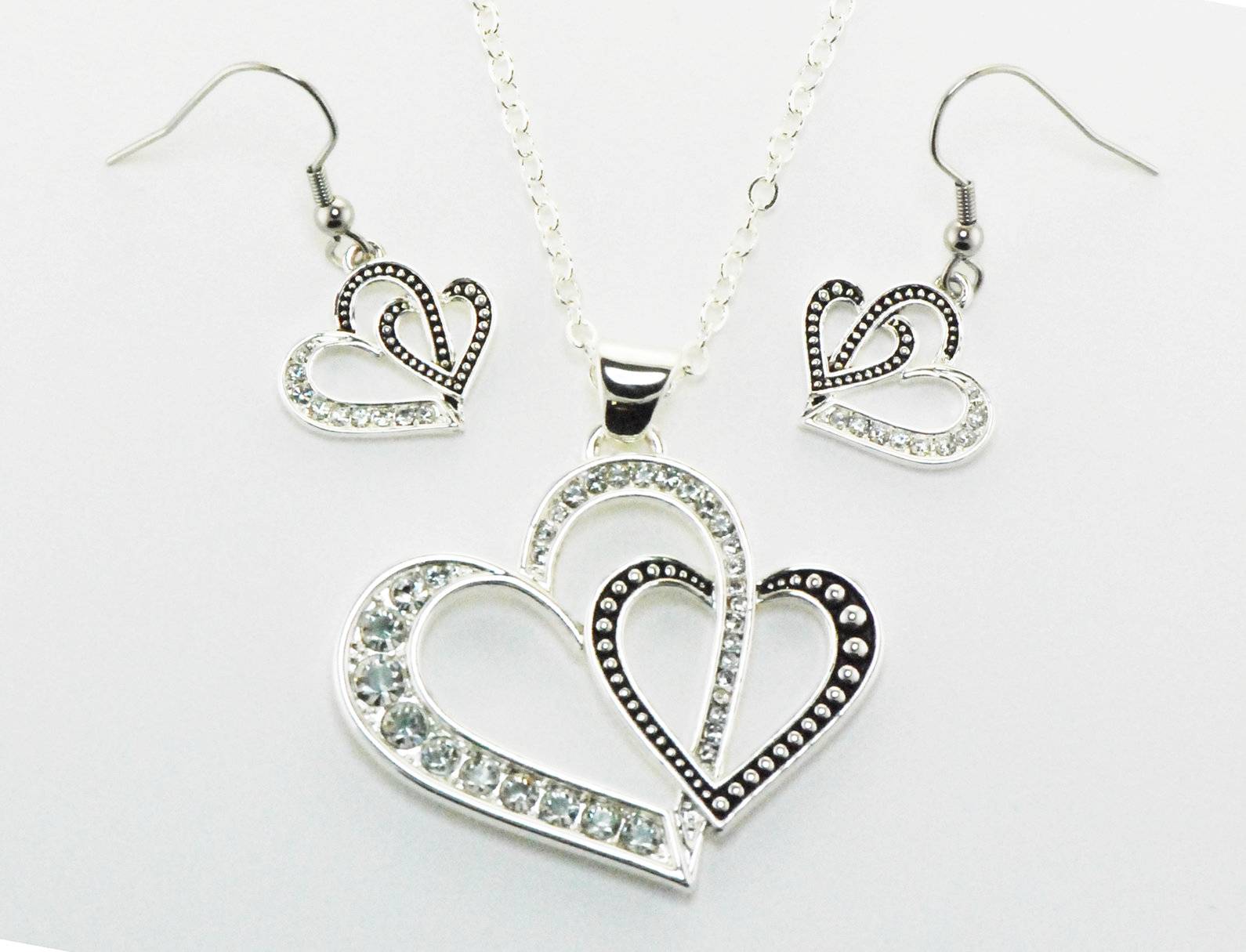 Western Edge Jewelry Double Heart Jewelry Set