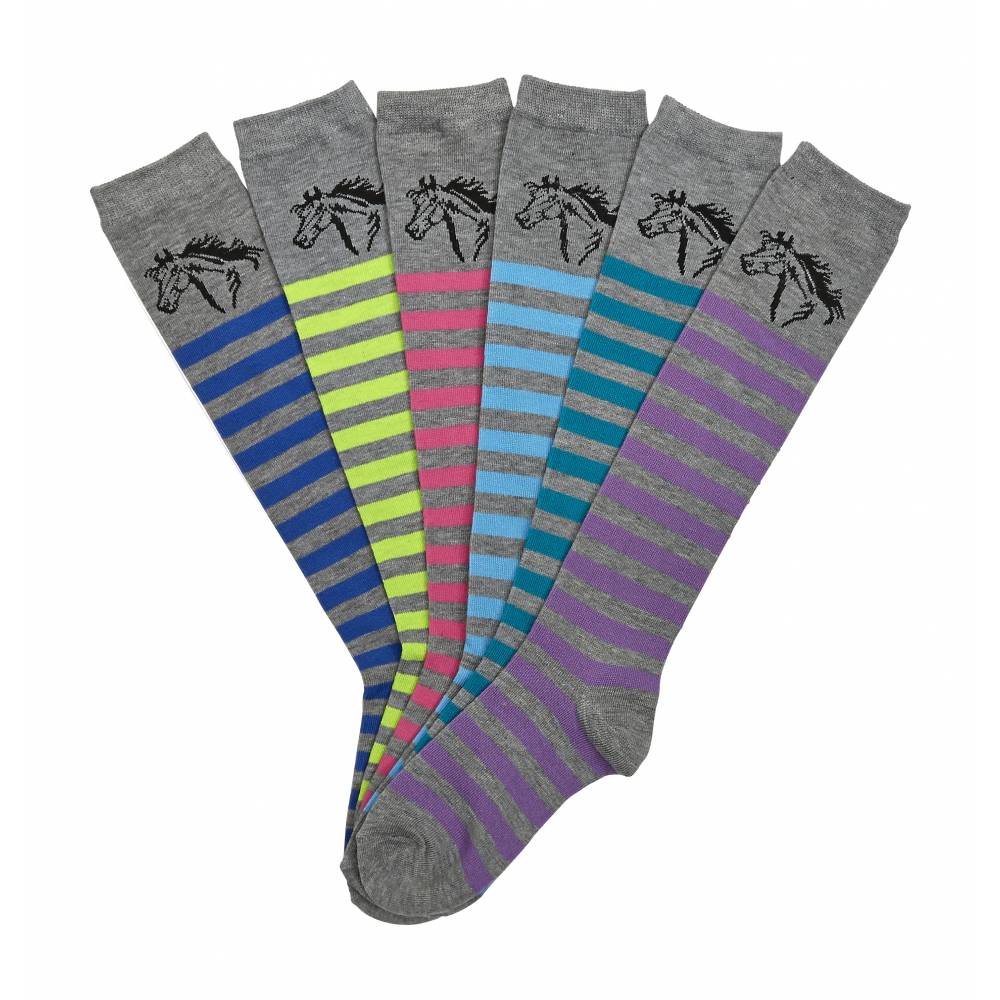 Horse Head Tall Boot Socks - 6 Pack | EquestrianCollections