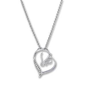 Mare & Foal Heart Necklace