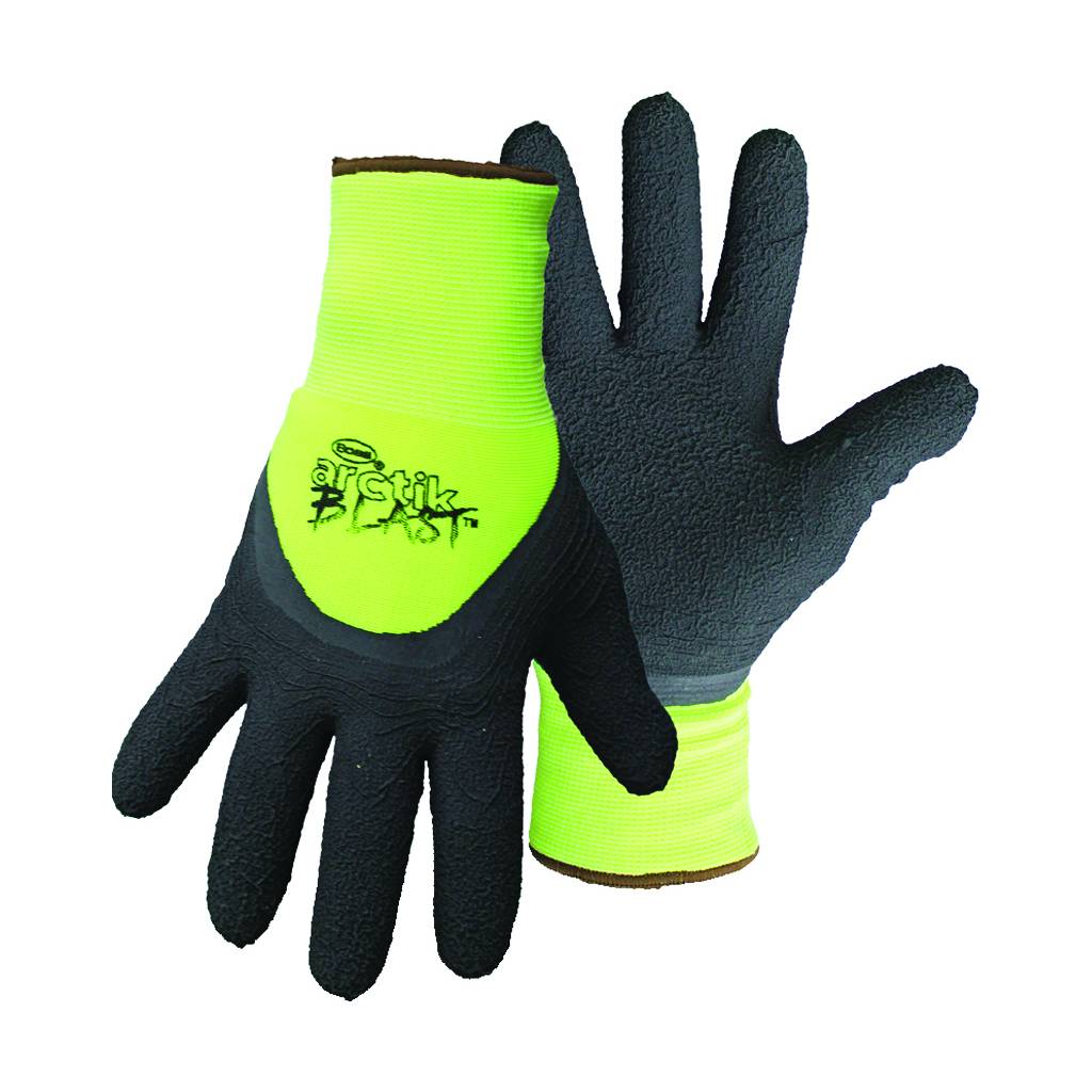 Arctik Blast High-Vis Textured Latex Palm Glove - Black Green - Large