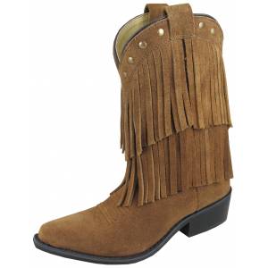 Smoky Mountain Youth Wisteria Double Fringe Leather Boots