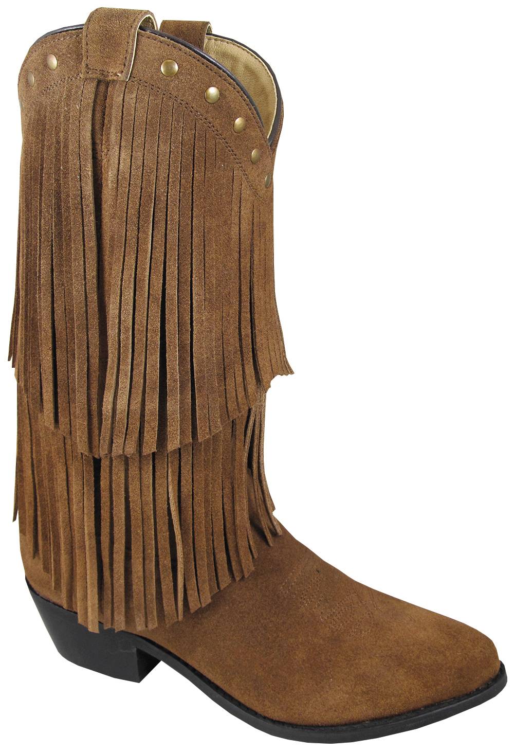 Smoky Mountain Womens Wisteria Double Fringe Leather Boots - Brown