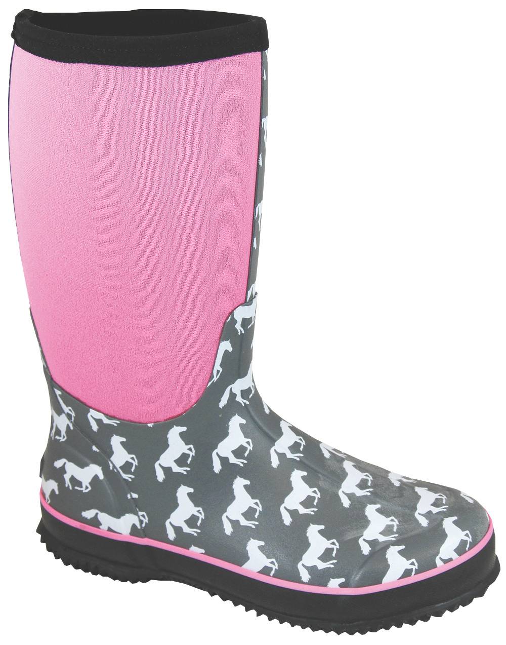 Smoky Mountain Ladies Horses Amphibian Boots - Gray/Pink