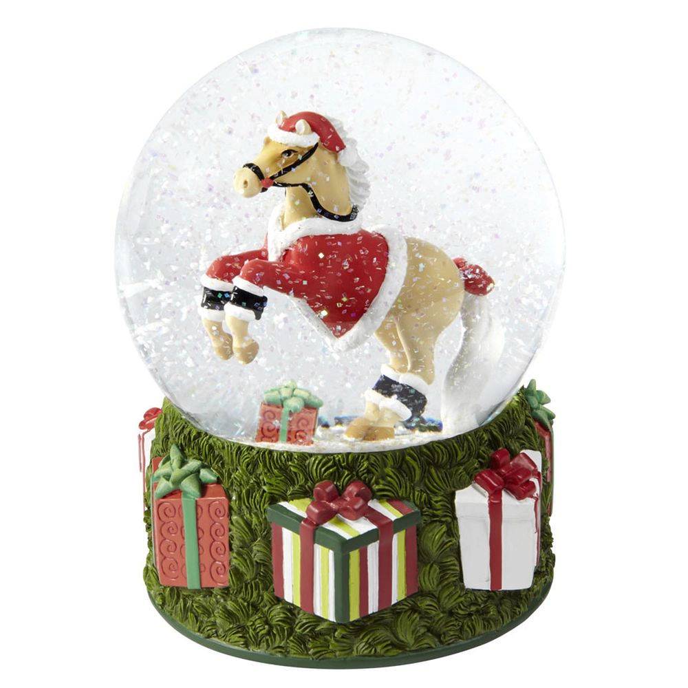 The Trail Of Painted Ponies Santas Pony Musical Snow Globe