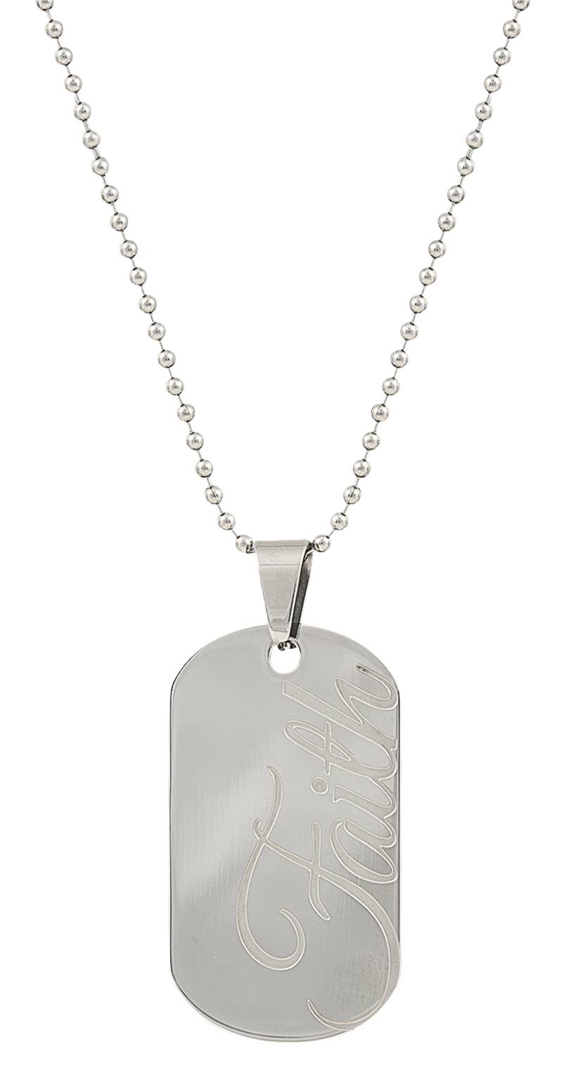 Montana Silversmiths Stainless Steel Faith Token Necklace