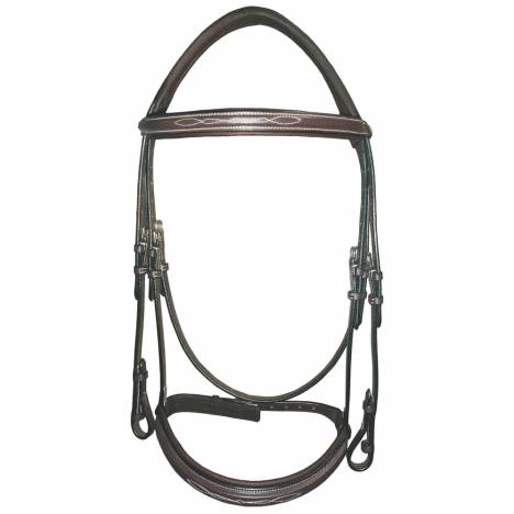 Henri de Rivel Mono Crown Bridle with Padded Wide Noseband with Laced Reins